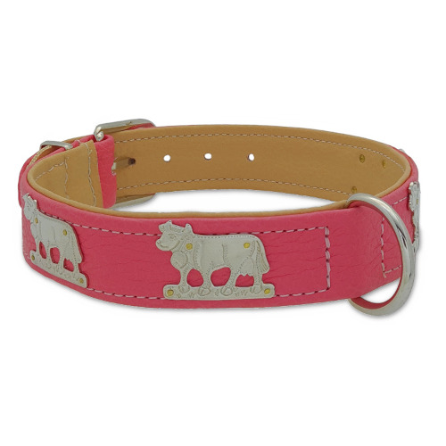 Set Collare E Guinzaglio Per Cane Rosa – Pelle Finta Con Monogramma, Taglia M Per French Bulldog E Simili