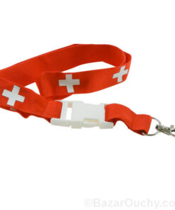 Lanyard croix suisse Tour de cou