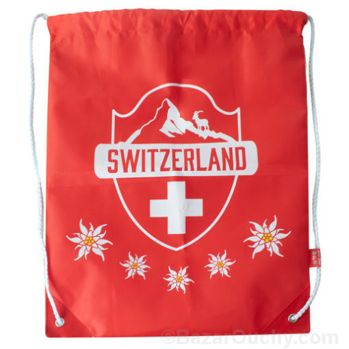 sac à dos ficelle croix suisse