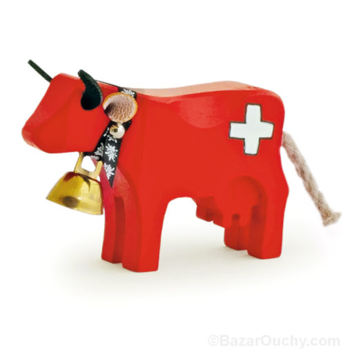 Swiss cross wooden cow