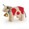 Vache en bois suisse jouet tache rouge