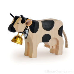 Vache en bois suisse jouet
