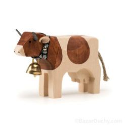 Vache en bois suisse tache brune