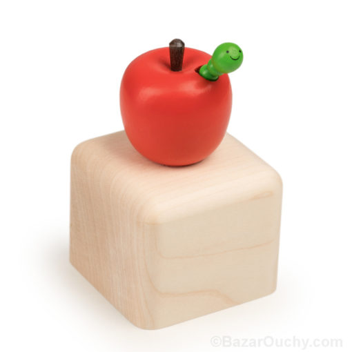 Kiener wooden music box apple worm