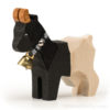 Black and white goat swiss wooden toy