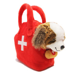 Peluche cane in borsa - croce svizzera