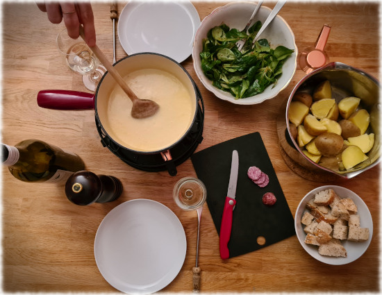 Swiss fondue - Victorinox knife