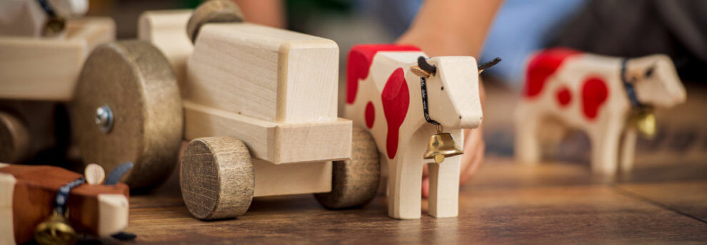 Swiss wood cow toy Lausanne