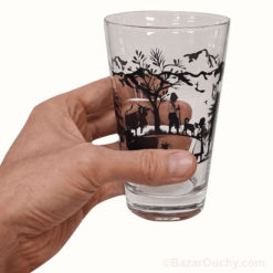 Poya water glass decoupage