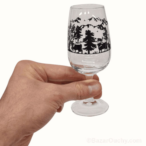 Verre vin pied poya découpage