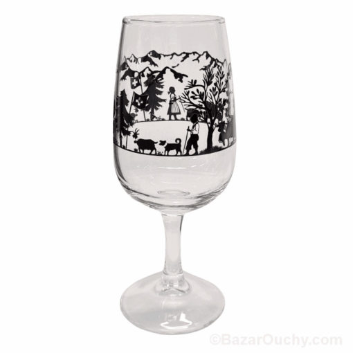 Verre vin pied poya découpage