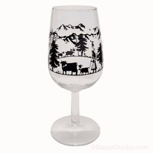 Verre vin pied poya découpage