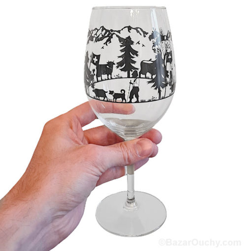 Decoupage poya wine glass