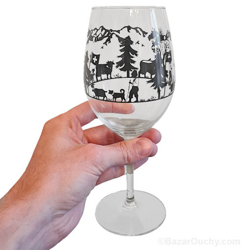 Verre vin pied poya découpage