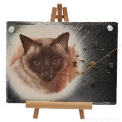 Slate cat watch clock