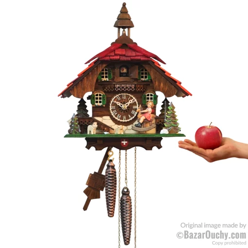 Horloge chalet coucou avec croix suisse à Lausanne