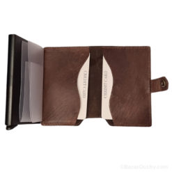 Swiss cross leather card holder