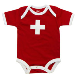 Vetement body bébé croix suisse