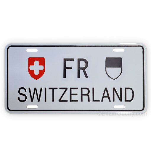 Metal Friborg FR car plate