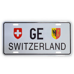 Geneva GE metal car plate