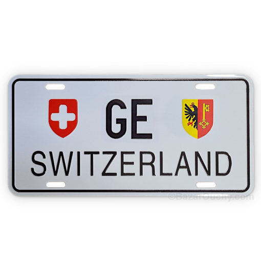 Placa de coche de metal Geneva GE