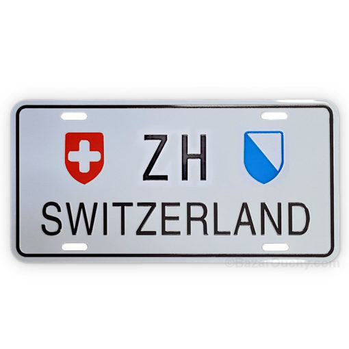 Zurich ZH metal car plate
