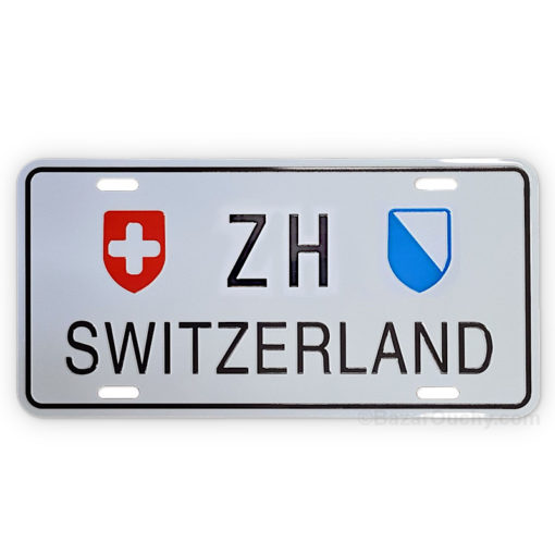 Placa de coche de metal Zurich ZH