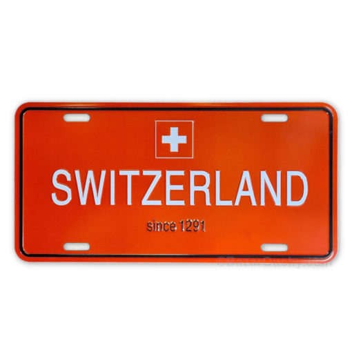 Swiss metal car plate