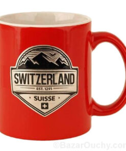 Tasse croix suisse rouge