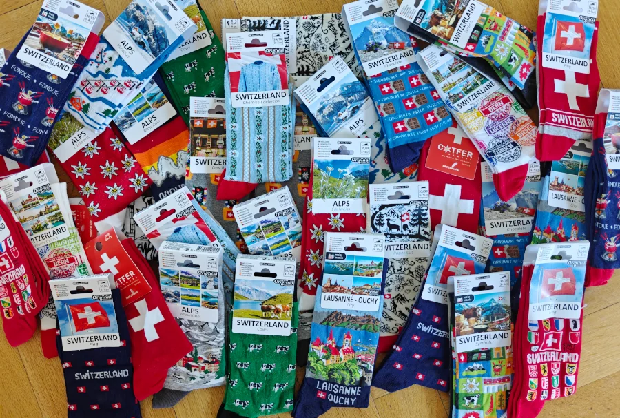 Chaussettes thème suisse
