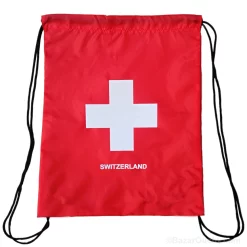 Sac dos ficelle croix suisse rouge