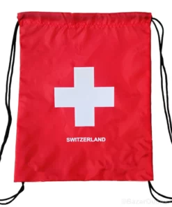 Sac dos ficelle croix suisse rouge