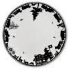 Plato de decoupage de poya suizo blanco y negro