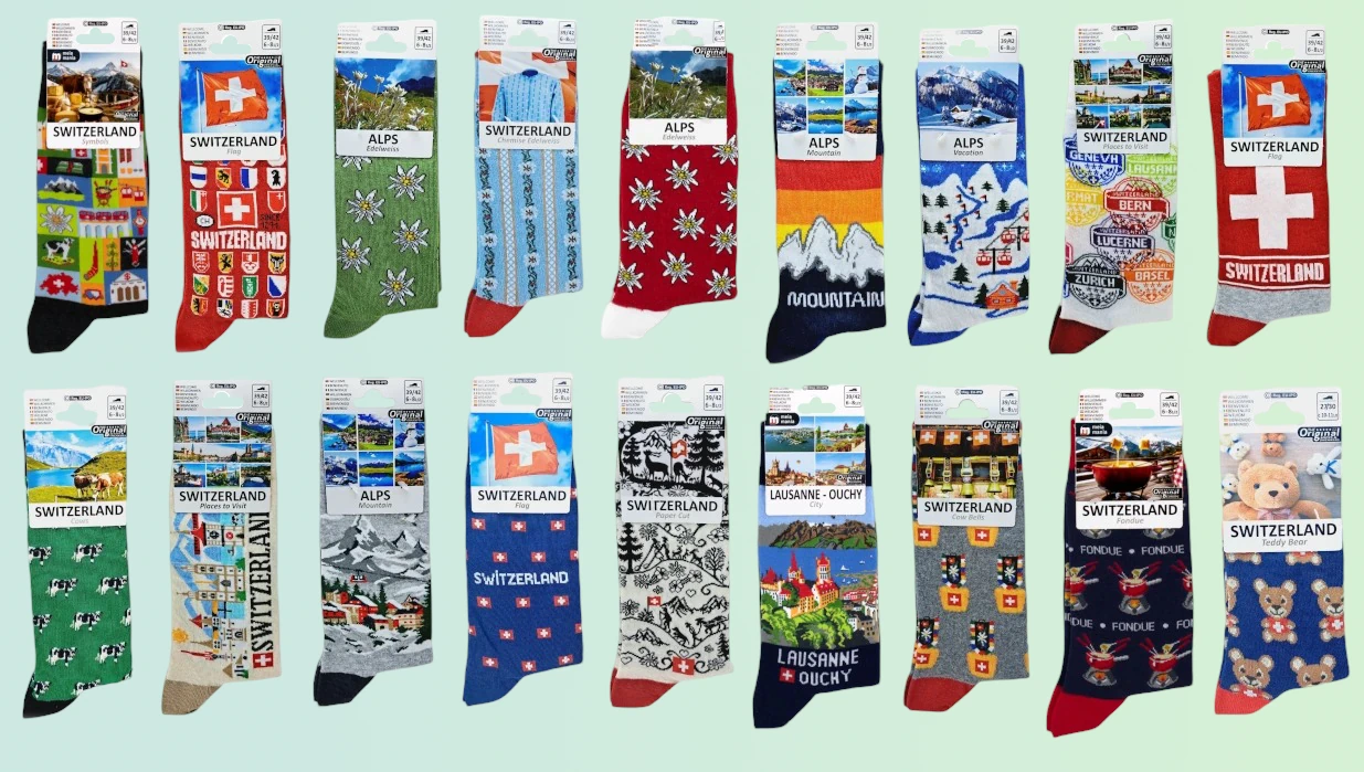 Chaussettes thème suisse