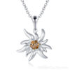 Collar de plata Edelweiss - 2cm - Naranja_