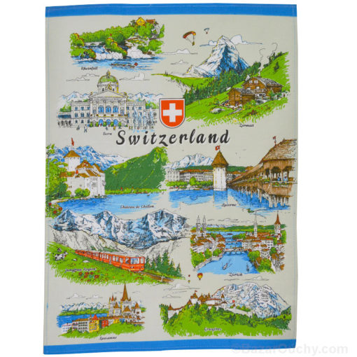 Asciugapiatti in lino città svizzere