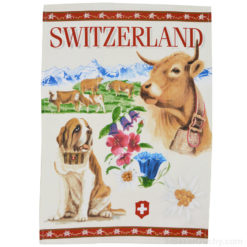 Toalla de cocina de lino vaca suiza
