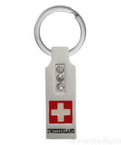 Porte clé suisse drapeau - 3 strass