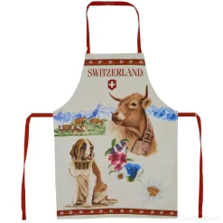 Tablier dessin vache suisse