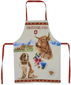 Tablier dessin vache suisse