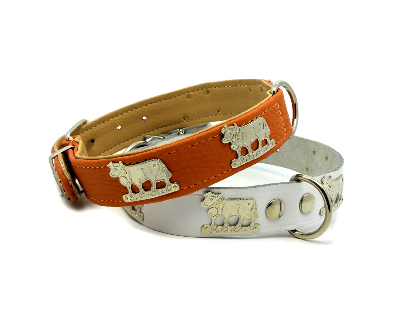 Collier chien vache métal