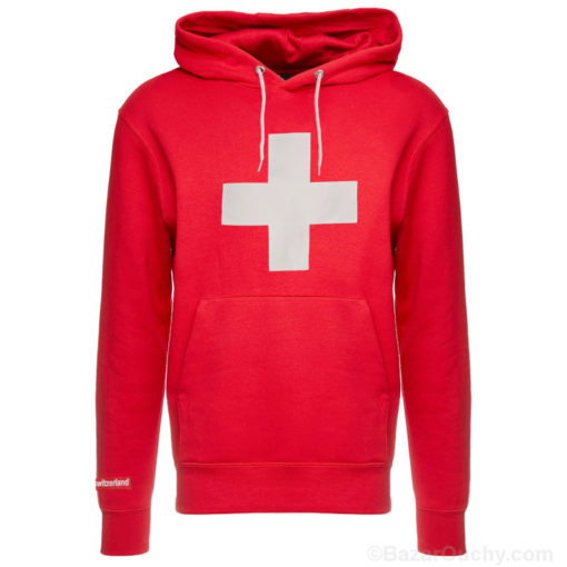 Hoody sweater swiss cross red