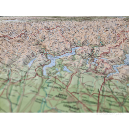 Carte suisse en relief 3D