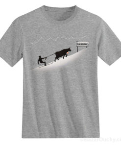T shirt switzerland vache tire skieur