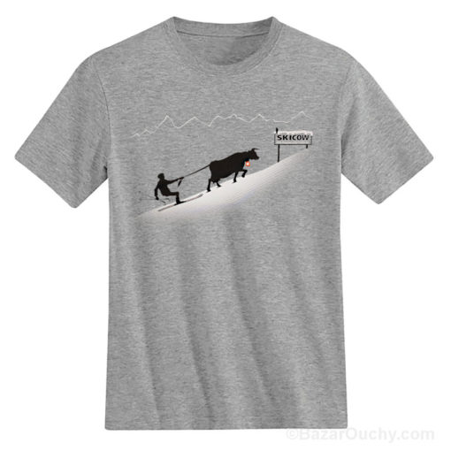 T-Shirt Schweizer Kuh Pull Skifahrer