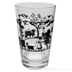 Poya water glass decoupage