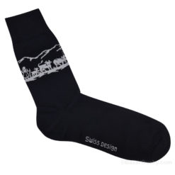 Black and white Swiss poya decoupage sock