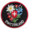 Parche cosido de flores de los Alpes suizos