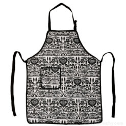 Black and white Swiss decoupage poya apron