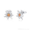 Silver edelweiss earring